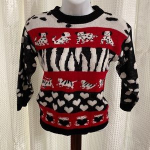 Knit Funky Sweater Cat Dog Bear Hearts